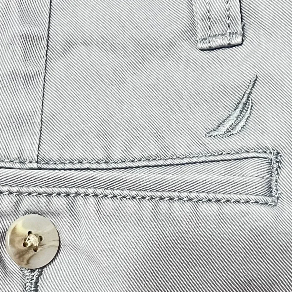 Nautica Deck Shorts Mens Light Grey Cotton Chino Shorts 32W Nautical Preppy